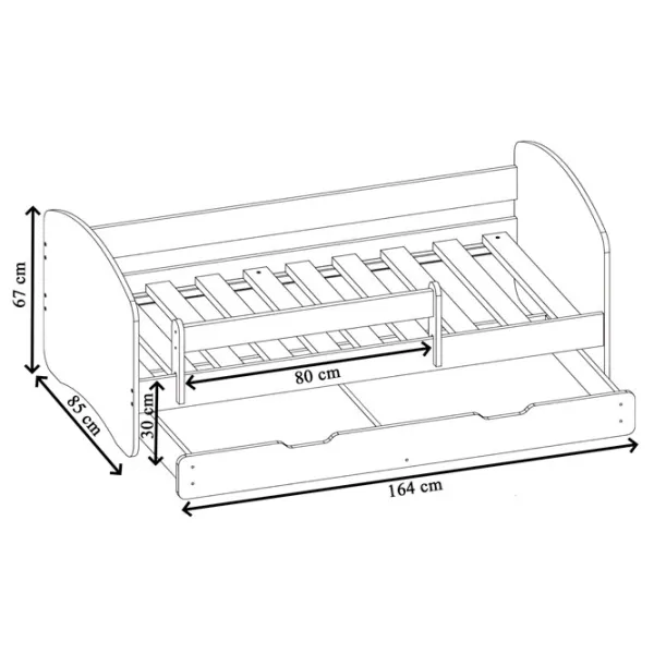 Детская кровать ACMA Meble Acma II Horse 80 x 160 см / ЛДСП / Розовый photo 3