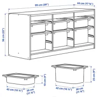 Etajeră cu containere Ikea Trofast 6 56 x 99 x 44 cm / PAL / White photo 8