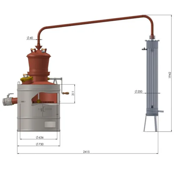Distilator DES Diamond 200l Lemne de foc photo 7 Distilator DES Diamond 200l Lemne de foc photo 7