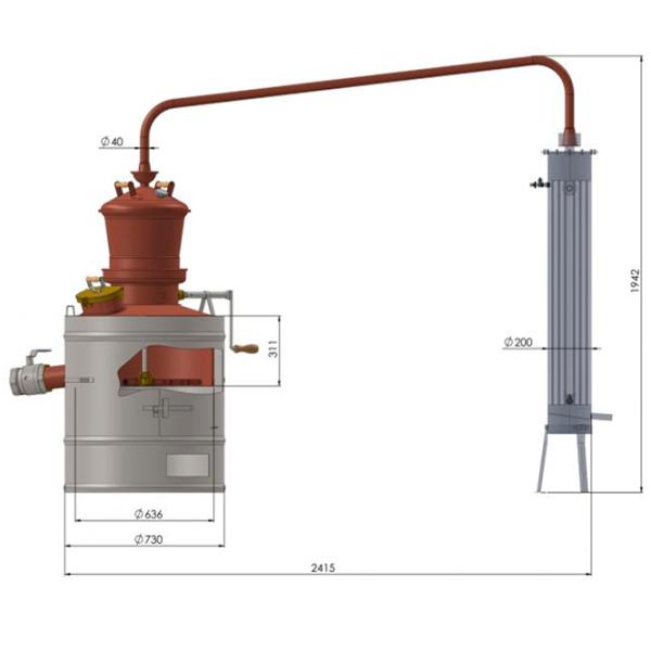 Distilator DES Diamond 200l Lemne de foc photo 7 Distilator DES Diamond 200l Lemne de foc photo 7