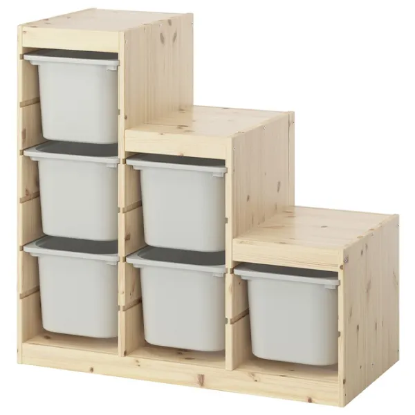 Стеллаж с контейнерами Ikea Trofast 6 91 x 94 x 44см cm / Массивная сосна / Сосна photo 1