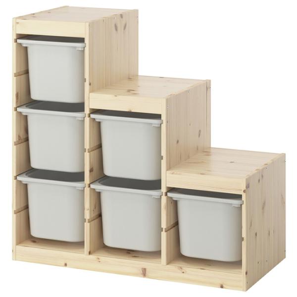 Стеллаж с контейнерами Ikea Trofast 6 91 x 94 x 44см cm / Массивная сосна / Сосна photo 1