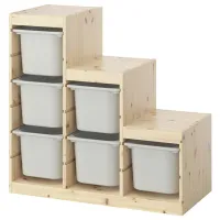 Стеллаж с контейнерами Ikea Trofast 6 91 x 94 x 44см cm / Массивная сосна / Сосна