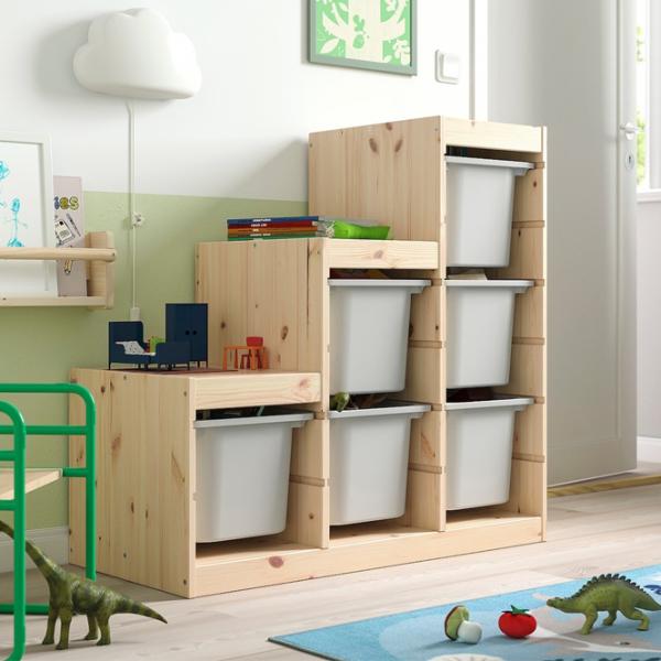 Стеллаж с контейнерами Ikea Trofast 6 91 x 94 x 44см cm / Массивная сосна / Сосна photo 3