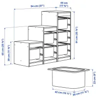 Стеллаж с контейнерами Ikea Trofast 6 91 x 94 x 44см cm / Массивная сосна / Сосна photo 5