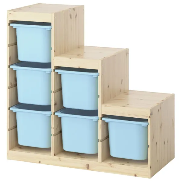 Etajeră cu containere Ikea Trofast 6 91 x 94 x 44 cm / Pin Masiv / Pine photo 1