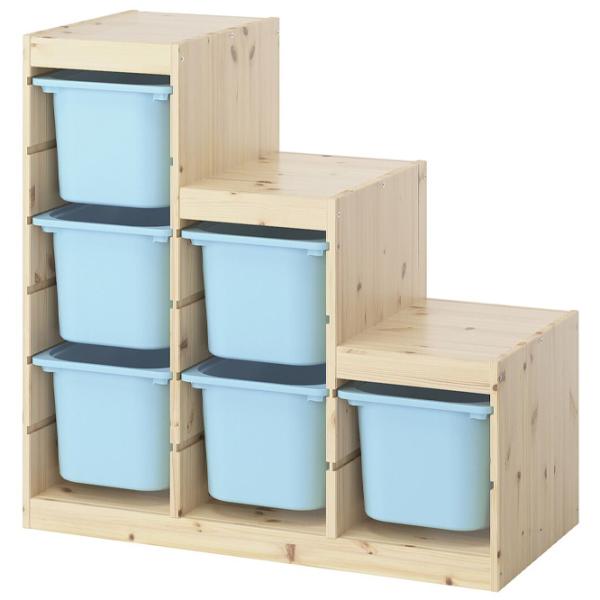 Etajeră cu containere Ikea Trofast 6 91 x 94 x 44 cm / Pin Masiv / Pine photo 1