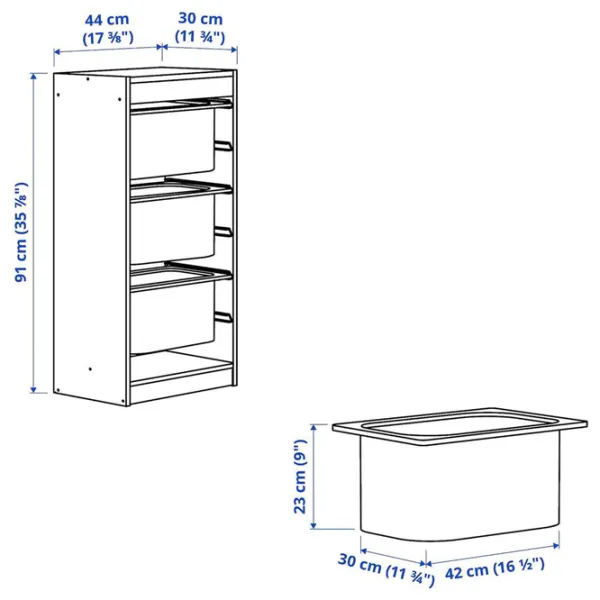 Etajeră Ikea Trofast 3 91 x 44 x 30 cm / Pin Masiv / Pine photo 6