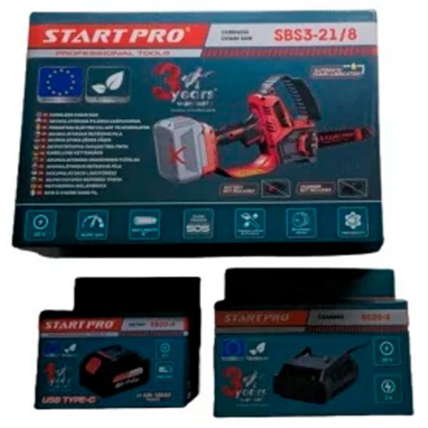 Fierăstrău cu lanţ Start-Pro SBS3-21/8 cu acumulator/ Red photo 2