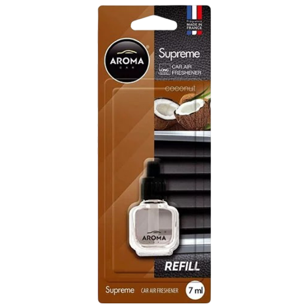 Ароматизатор для авто Aroma Car Refil Supreme Coconut / 0.007л / на решетке вентиляции photo 1 Ароматизатор для авто Aroma Car Refil Supreme Coconut / 0.007л / на решетке вентиляции photo 1