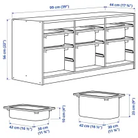 Etajeră cu containere Ikea Trofast 6 56 x 99 x 44 cm / PAL / White photo 7