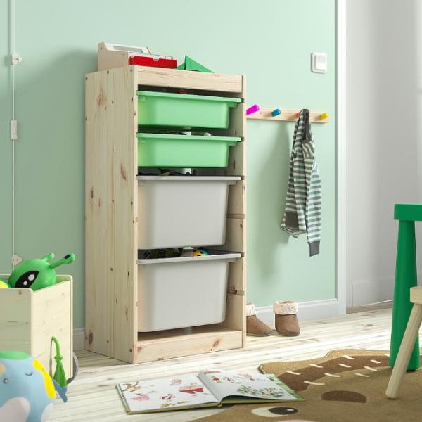 Стеллаж Ikea Trofast 4 91 x 44 x 30см cm / Массивная сосна / Сосна photo 2