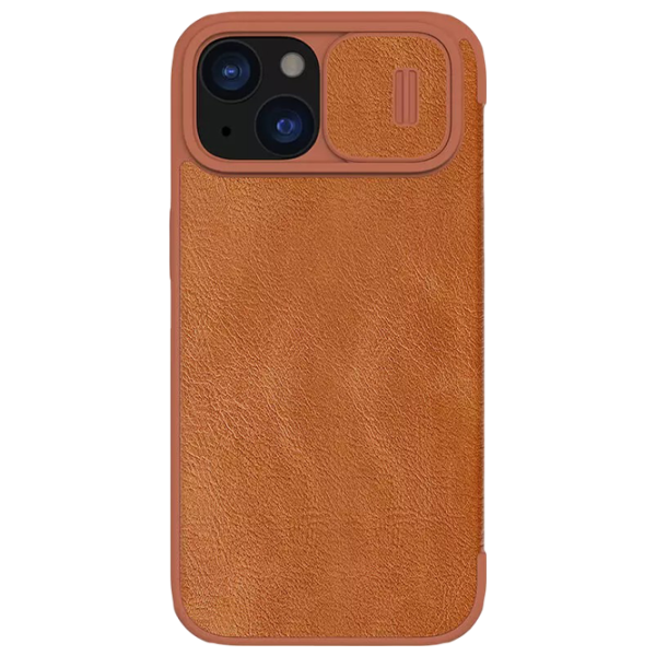 Husă pentru smartphone Apple iPhone 15 Nillkin / Flip Cover / Piele ecologică / Brown photo 1