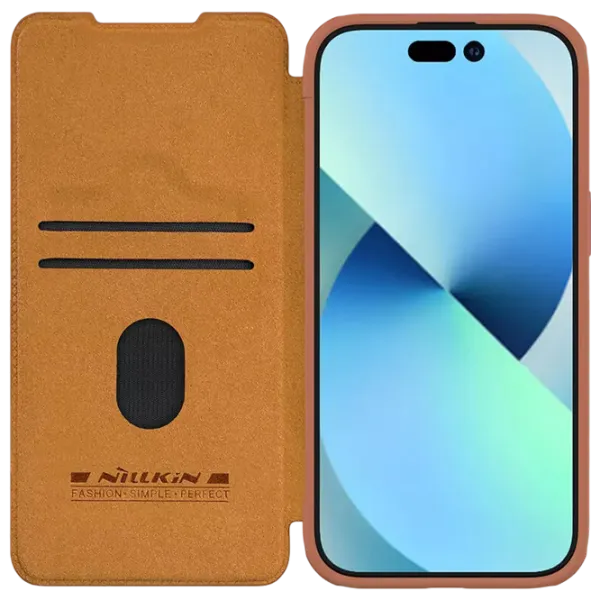 Husă pentru smartphone Apple iPhone 15 Nillkin / Flip Cover / Piele ecologică / Brown photo 4