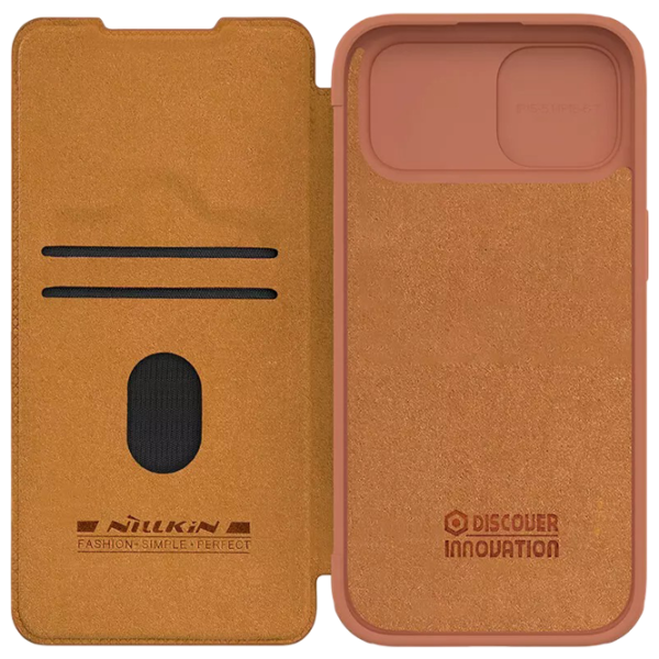 Husă pentru smartphone Apple iPhone 15 Nillkin / Flip Cover / Piele ecologică / Brown photo 6