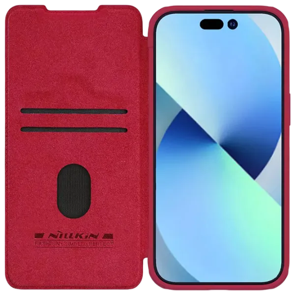 Husă pentru smartphone Apple iPhone 15 Nillkin / Flip Cover / Piele ecologică / Red photo 4