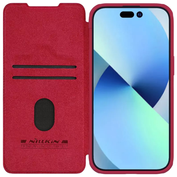 Husă pentru smartphone Apple iPhone 15 Nillkin / Flip Cover / Piele ecologică / Red photo 4