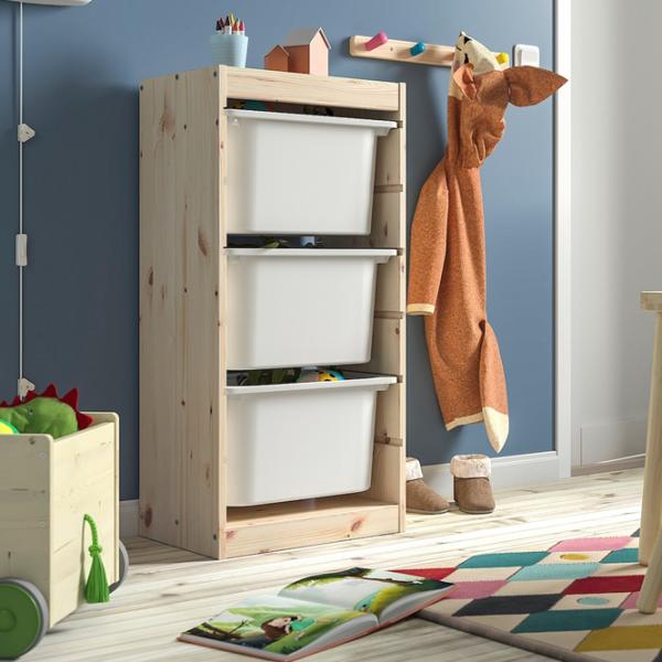 Стеллаж Ikea Trofast 3 91 x 44 x 30см cm / Массивная сосна / Сосна photo 5