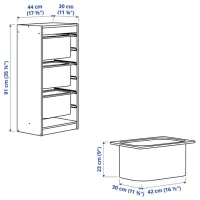 Стеллаж Ikea Trofast 3 91 x 44 x 30см cm / Массивная сосна / Сосна photo 6