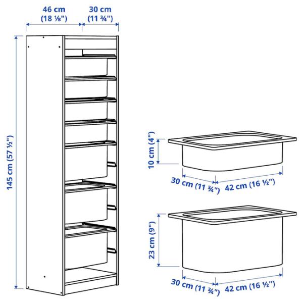 Стеллаж Ikea Trofast 7 145 x 46 x 30см cm / ЛДСП / White photo 7