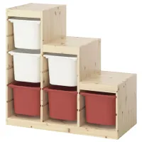 Стеллаж с контейнерами Ikea Trofast 6 91 x 94 x 44см cm / Массивная сосна / Сосна