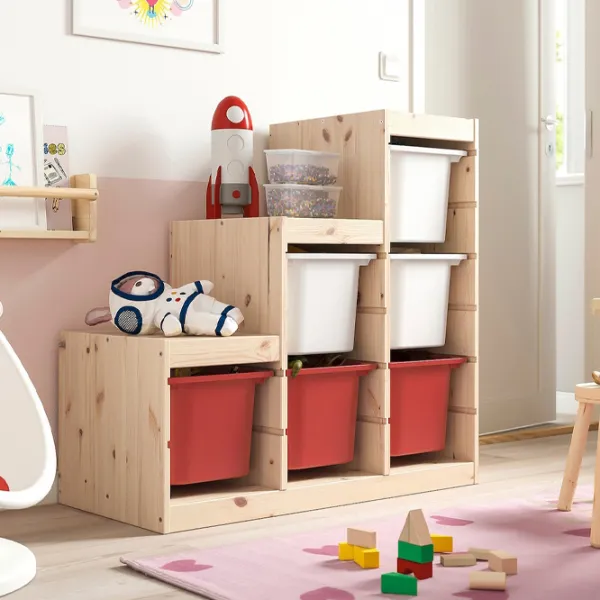 Стеллаж с контейнерами Ikea Trofast 6 91 x 94 x 44см cm / Массивная сосна / Сосна photo 4