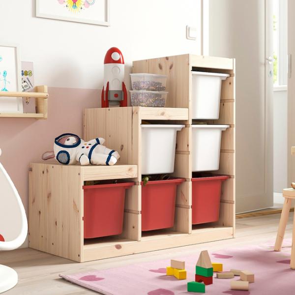 Стеллаж с контейнерами Ikea Trofast 6 91 x 94 x 44см cm / Массивная сосна / Сосна photo 4