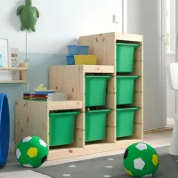 Стеллаж с контейнерами Ikea Trofast 6 91 x 94 x 44см cm / Массивная сосна / Сосна photo 3