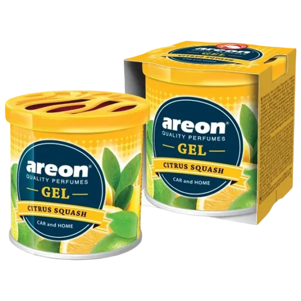 Ароматизатор для авто Areon Gel Can Blister Цитрусовый Сквош / 0.085л / в подстаканник, под сиденье photo 1