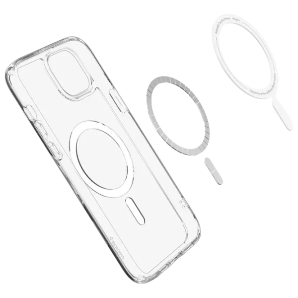 Husă pentru smartphone Apple iPhone 15 Spigen / MagSafe Back / TPU / Transparent White photo 4
