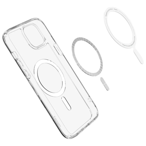 Husă pentru smartphone Apple iPhone 15 Spigen / MagSafe Back / TPU / Transparent White photo 4