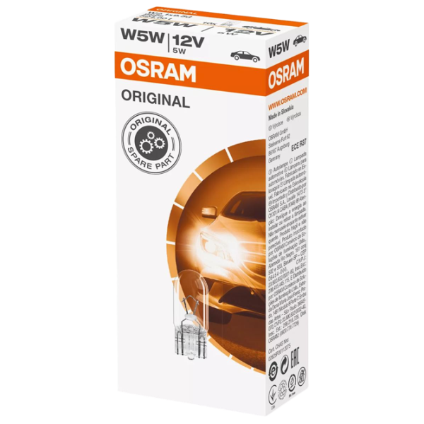 Автомобильная лампа Osram 2825  Накал / W5W / W2.1x9.5d / 5 Вт /  photo 1