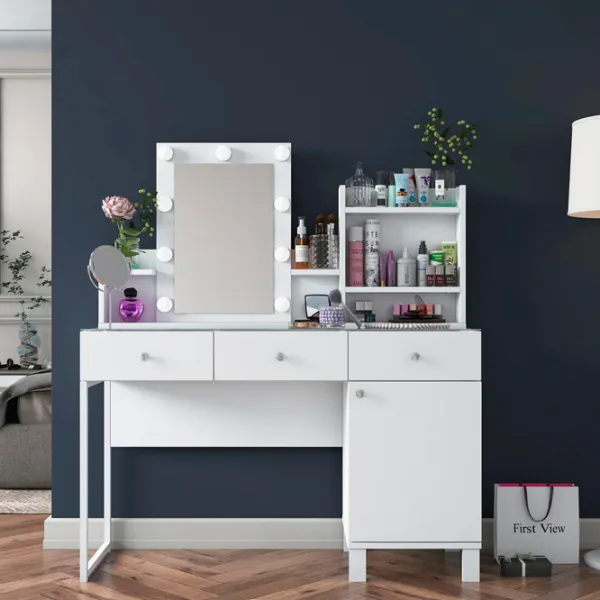 Туалетный столик Mirage Meble BJ139 ЛДСП / White photo 5