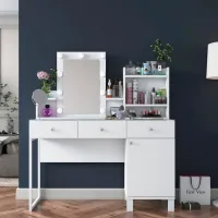 Туалетный столик Mirage Meble BJ139 ЛДСП / White photo 5
