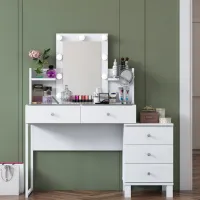 Туалетный столик Mirage Meble BJ152 ЛДСП / White photo 2