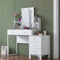 Туалетный столик Mirage Meble BJ152 ЛДСП / White photo 3