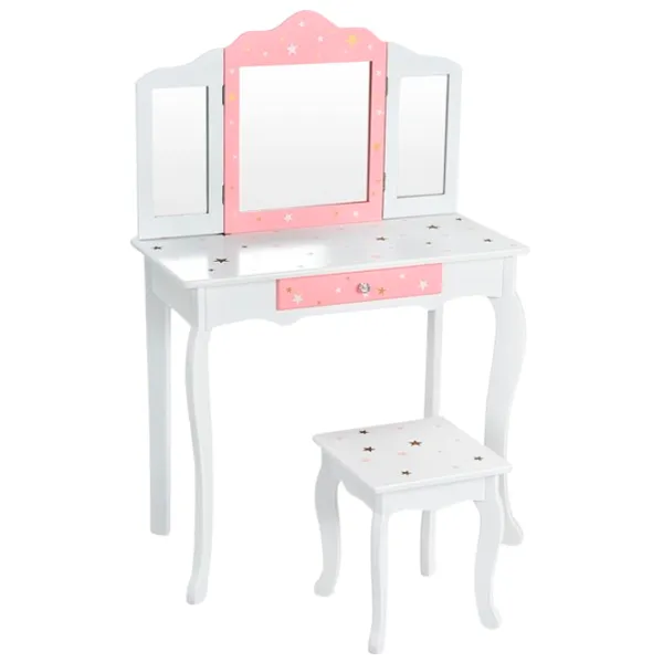 Masă de toaletă Costway HW68591WH MDF / White photo 1