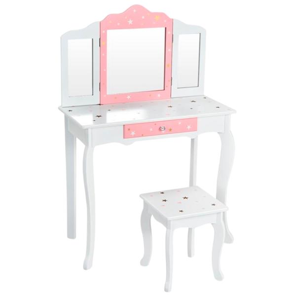 Masă de toaletă Costway HW68591WH MDF / White photo 1