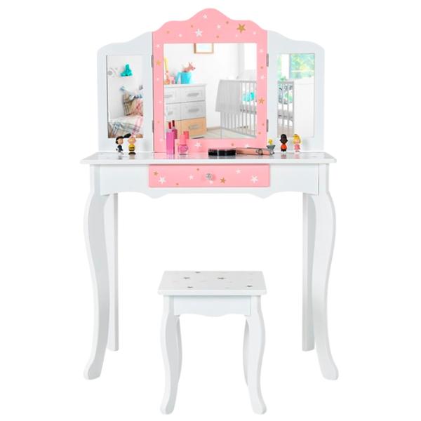 Masă de toaletă Costway HW68591WH MDF / White photo 2