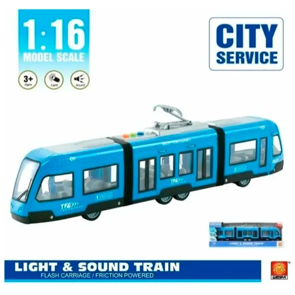 Трамвай Wenyi Ligh & Sound Train WY930B  / / Серый Синий photo 3