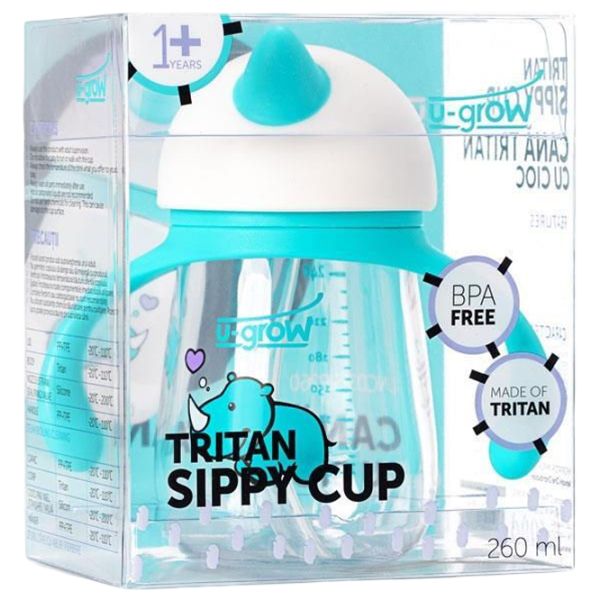 Бутылочка с соломинкой U-GROW UNC03-SIP260 0.26л 0 месяцев / Тритан / Синий photo 4