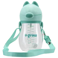 Бутылочка с соломинкой U-GROW UG05-SIP330 0.33л 0 месяцев / Полиэстер / Зеленый