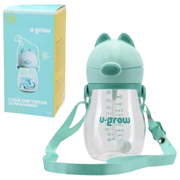 Sticluță cu pai U-GROW UG05-SIP330 0.33l 0 luni / Poliester / Green photo 5