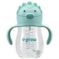 Бутылочка с соломинкой U-GROW UG03-SIP330 0.33л 6 месяцев / Тритан / Синий
