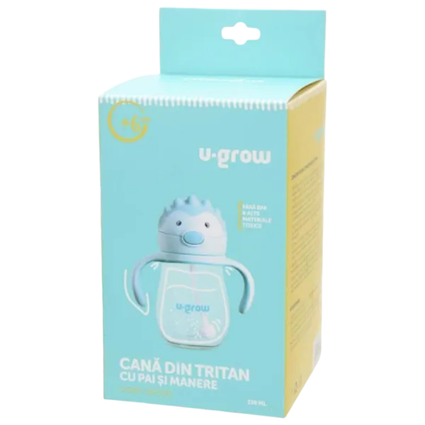 Бутылочка с соломинкой U-GROW UG03-SIP330 0.33л 6 месяцев / Тритан / Синий photo 2