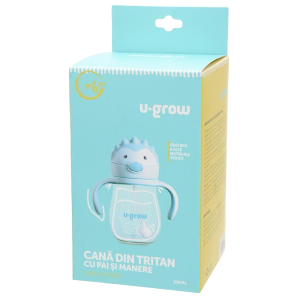 Бутылочка с соломинкой U-GROW UG03-SIP330 0.33л 6 месяцев / Тритан / Синий photo 2