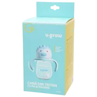 Sticluță cu pai U-GROW UG03-SIP330 0.33l 6 luni / Tritan / Blue photo 2