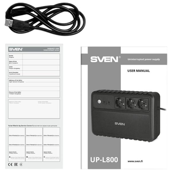 ИБП Sven UP-L800 Черный photo 4