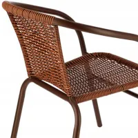 Scaun de grădină Jumi Bistro Metal / Ratan artificial / Brown Brown photo 4