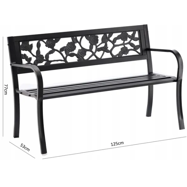 Scaun de grădină GardenLine MEB2927 Metal / Metal / Black Black photo 3 Scaun de grădină GardenLine MEB2927 Metal / Metal / Black Black photo 3